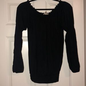 American Rag, long sleeve, black top.